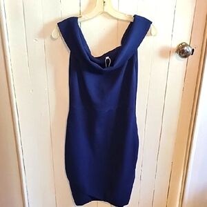 Elegant Strapless Blue Dress
